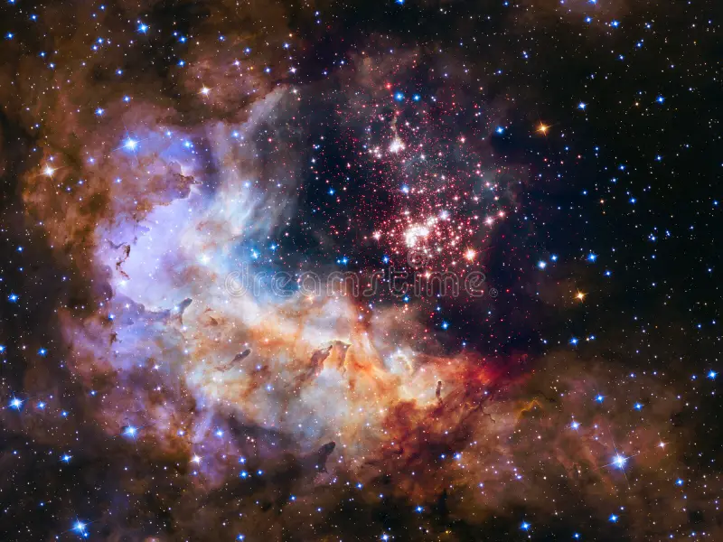 Imagem de um aglomerado de estrelas